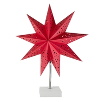 Weihnachtliche Papierstern-LED-Tischlampe mit Warmweißem Licht Dekorative Nachttischlampe für Schlafzimmer Festliche Heimdekoration