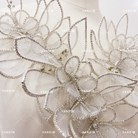 Fil de Travail 3D pour Robes, Fil Métallique en Organza, Perles, Fleur, Corsage de Mariée
