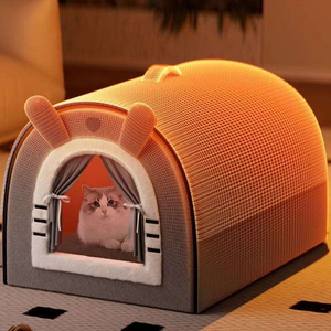 Casa para Gatos de Diseño Sólido y Acogedor, Cama Cálida y Cerrada con Funda Extraíble para Siesta y Descanso de Mascotas en Interiores, para Todas las Estaciones - Product Image 4