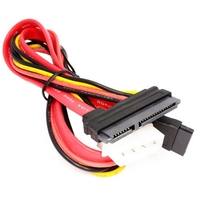 Customized 0.3 Meters SATA22P 7p+15P IDE Hard Drive Optical Drive Data Cable with PVC Material and Copper Conductor