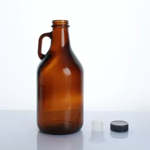 Metal bira bardağı ile 64oz 2L amber vidalı kapak şişe growlers