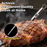 Termometer Makanan Digital Stainless Steel dengan LCD Backlight dan Probe Daging untuk Dapur dan BBQ