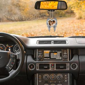 Adornos de suspensión de coche en blanco con forma de corazón de ala de Ángel de aleación de Zinc pintada en plata, regalo personalizado para siempre, diseño de mi corazón - Product Image 3