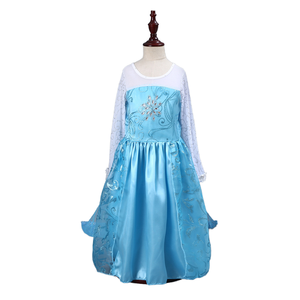 Costume Cosplay cartone animato <span class=keywords><strong>Elsa</strong></span> vestito da principessa congelato maniche lunghe abiti da festa Online di alta qualità paillettes bambini poliestere - Product Image 2