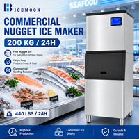 Production de glaçons en forme de nuggets pour restaurants et commerces de boissons avec machine à glaçons, boîtier en acier inoxydable et pièces de rechange incluses