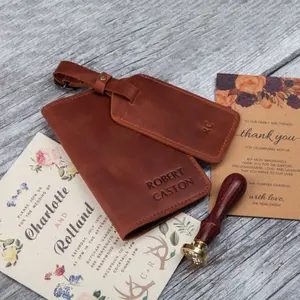 Outdoor Leather Travel Passport Holder Luggage Tags Factory Custom Passport Cover Luggage Cover Leather Fashion Passport Wallet