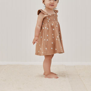 Vestido de princesa para niñas, venta al por mayor de ropa de algodón, vestido infantil, vestidos para niños, vestido de Jersey ahumado Sunburst - Product Image 3
