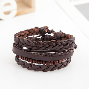 Mode Perle En <span class=keywords><strong>Bois</strong></span> En <span class=keywords><strong>Cuir</strong></span> Marron Perle <span class=keywords><strong>Bracelet</strong></span> Hommes - Product Image 3
