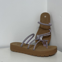 Schmetterlings-Sandalen für Damen aus PU-Leder mit Strass, elastischem Riemen, Slingback, flach, rutschfest, breite Passform, Strand- und Freizeitsandalen