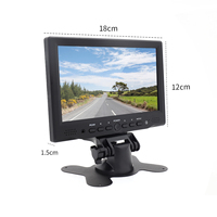 Monitor de visión trasera Digital con retroiluminación portátil de 7 pulgadas, cámara de respaldo para coche, soporte de Control remoto NTSC/PAL, 12V, RGB, salpicadero de TV, escritorio