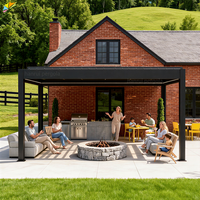 Pergola électrique toutes saisons en aluminium, auvent de protection solaire extérieur, pavillon de jardin, gazebo en aluminium