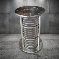 Panier filtrant cylindrique en acier inoxydable avec poignée de levage en U et bride à trous de boulons pour boîtier de réservoir industriel