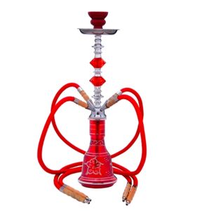 Juego de Cachimba Portátil Ecológico de 22 Pulgadas con Barra de Espejo Azul, Roja y Negra, 4 Mangueras, Base de Plástico, para Fiestas, Cumpleaños - Product Image 4