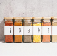 Couvercle en bambou hermétique de qualité alimentaire, personnalisé en usine, design carré durable pour le stockage de pots de 4 oz et d'épices