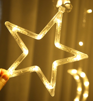 Décorations personnalisées pour l'Aïd Moubarak, lumières de Ramadan, lumières LED en forme de lune et d'étoile, rideau lumineux, lumières de fête