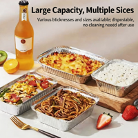 Bac de cuisson jetable en aluminium robuste de 120 oz avec couvercle en plastique P:P pour rôtir, cuire et servir en buffet