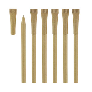 Stylo à bille en carton kraft recyclable personnalisé, écologique et extrêmement économique, largeur d'écriture 1,0 mm, avec logo, pour promotion - Product Image 1