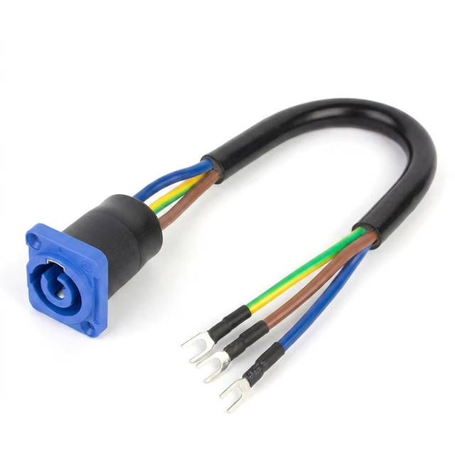 3-Pin Locking Powercon Connector IP67 Waterproof 20A Oxygen-Free Copper AC Power Extension Cable for Consumer Electronics 0.5M