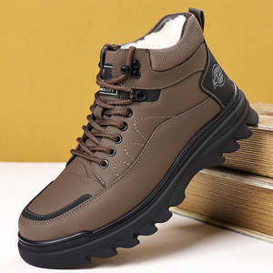Botas Martin de suela gruesa para hombre, a la moda, con forro polar, con cordones, resistentes al frío, de caña alta, para exteriores, botas de invierno, venta al por mayor - Product Image 5