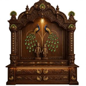 Mandir traditionnel en bois de paon, salle de prière, DST Exports, prix d'usine, États-Unis, école, hôpital, Swami Narayan, vente d'usine personnalisée - Product Image 1