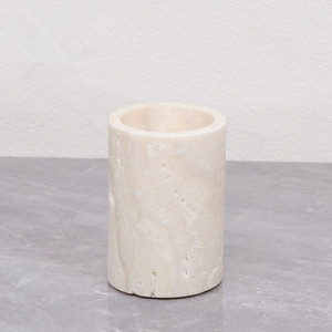 Wholesale Luxury Natural Travertine Stone Marble <strong>Ceramic</strong> Soap Dispenser Dish Bathroom Vanities <strong>Accessories</strong> Set - Product Image 6