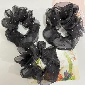 Coletero de malla con lunares para coletas, coletero de cuero para mujer, súper mágico, de alta gama, sencillo y elegante, perfecto para - Product Image 3