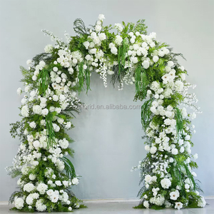 L105 nuovo stile personalizzato di simulazione di seta rose floreali corridori disposizione decorazione <span class=keywords><strong>viola</strong></span> sfondo finto fiore arco per il matrimonio - Product Image 5