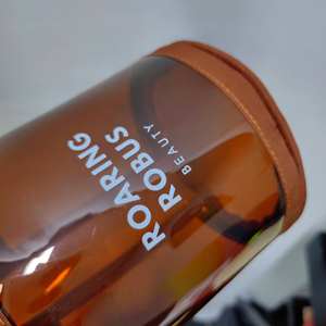 Brun PVC Transparent Seau Cylindre Maquillage Sac Personnalisé Lettre Cosmétique Sac Double Fermeture Éclair Poignée Sac - Product Image 4