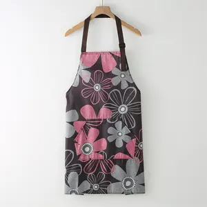 Grembiule floreale da donna con tasche in cotone regolabile grembiuli da Chef per cucina cucina barbecue e Grill stampa grembiuli da donna