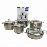 Lot de 10 casseroles en acier inoxydable de style turc (20/24/28/28/32 cm) pour la maison et les coffrets cadeaux – Ustensiles de cuisine en gros