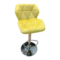 ST-8267-1 Tabourets de bar pivotants réglables en hauteur de haute qualité en cuir PU jaune avec base en métal moderne pour bar à domicile et salle à manger