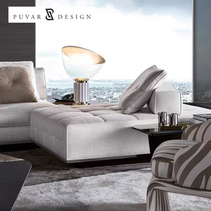 Muebles Modernos de Lujo para el Hogar, Sofá de Cuero, Sofá Modular en Forma de L para Sala de Estar, Apartamentos y Villas - Product Image 4