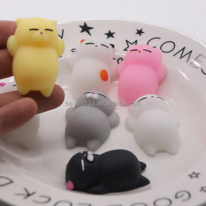<b>Cat</b> Dumpling TPR <b>Squishy</b> Toy Super Cute Mini Animal Doll Hand Squeeze Vent Toy Stress Relief Decompression Toy for Kids Adults - Product Image 2