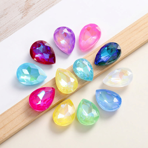 Cristales de Estrás en Forma de Gota de Agua Fluorescentes Color Moca Selina, Piedras de Cristal para Manualidades, Bolsos de Noche, Decoración de Uñas - Product Image 1