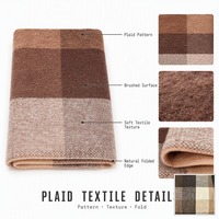 Tissu à carreaux en mélange de laine 45% 530GSM, tissé structuré épais classique pour manteau, veste et jupe d'automne-hiver