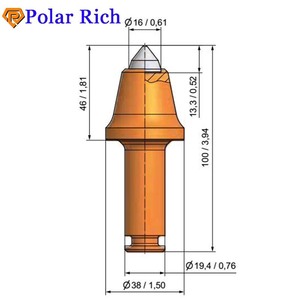 Punte da taglio <span class=keywords><strong>Trencher</strong></span> in carburo di tungsteno denti BC26 <span class=keywords><strong>Trencher</strong></span> - Product Image 2