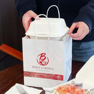 Sac en papier kraft jetable personnalisé en gros pour boulangerie, sac de courses commercial, sac d'emballage alimentaire de qualité pour pain - Product Image 4