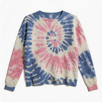 Suéter Tie Dye a Rayas Personalizado con Certificación BSCI y GRS de HuaYi, Suéter de Cuello Redondo 100% Algodón Suave para Mujer, Prenda de Punto Informal Estilo Escolar