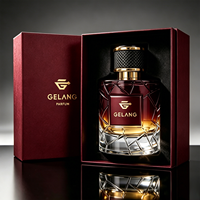 Flacon de parfum personnalisé en vente, flacon de parfum en verre noir dégradé 50 ml, flacons de parfum de luxe avec emballage en boîte