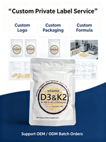 Gélules de Vitamine D3 K2 Haute Puissance – Complément Alimentaire D3 + K2 avec Huile de Coco – OEM ODM Marque Privée
