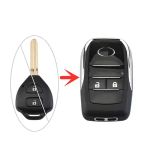 2 Button Car Key Shell Case For Toyota Corolla Camry RAV4 Avlon Crown Reiz Yaris Prado Replace Modified Flip Hosing TOY43