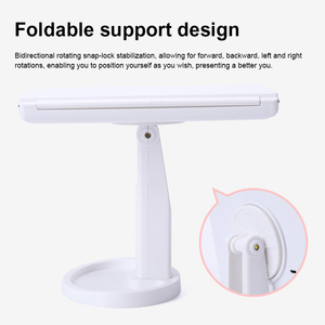 Espejo de maquillaje inteligente con logotipo personalizado con diseño plegable, espejo de mesa de 22 LED, herramienta cosmética de escritorio para reflejo brillante - Product Image 2