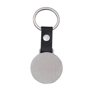 Porte-clés personnalisé en acier inoxydable avec logo gravé, disques ronds vierges, plaques d'identification pour chien, porte-clés circulaire, mousquetons, cadeaux - Product Image 1