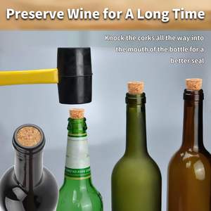 कस्टम लकड़ी के टेप वाला कोर्क प्लग कॉर्क स्टॉपर शराब की बोतल कॉर्क स्टॉपर शराब की बोतल कॉर्क स्टॉपर - Product Image 6