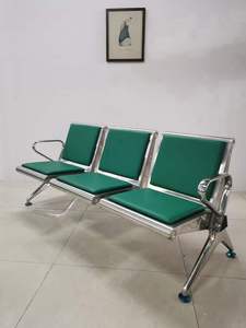 Silla de Espera de Cuero, Sillas de Espera de Acero Inoxidable, Equipo de Apoyo en Aeropuertos, Sillas de Consultorio Médico, Negocios - Product Image 4