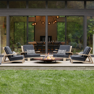 Sofá de teca para exteriores, combinación de ocio, Villa, exterior, impermeable, protección solar, terraza, sofá de madera maciza, conjunto de muebles de jardín - Product Image 3