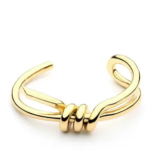Top Sales Elegant Knot Cuff Bracelet Gold Color Bangle Bracelets for Women Bangles Jewelry Wholesale Pulseiras