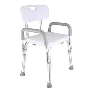 Chaise de douche en alliage d'aluminium avec dossier et accoudoirs pour personnes âgées, équipement de sécurité pour salle de bain, hauteur réglable 06911 - Product Image 1