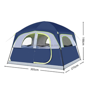 Tente de <span class=keywords><strong>camping</strong></span> familiale double couche, imperméable et coupe-vent, facile à monter, avec 1 porte en maille, 5 grandes fenêtres en maille, pour 6 personnes, vente en gros - Product Image 2