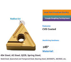 Cuchilla y herramienta de <span class=keywords><strong>torno</strong></span> de aleación de acero de tungsteno transfronteriza TNMG160404, triangular de doble cara para hierro fundido y acero inoxidable - Product Image 4